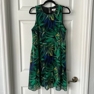 Calvin Klein Palm Trapeze Dress